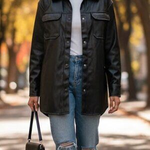 Black top leather style imitation size M -  fits to LARGE